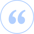 Blue quotation mark as a design element for Straight Wire Consulting's website